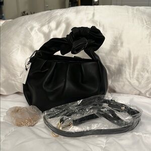 Anthropology, black, mini slouchy bag